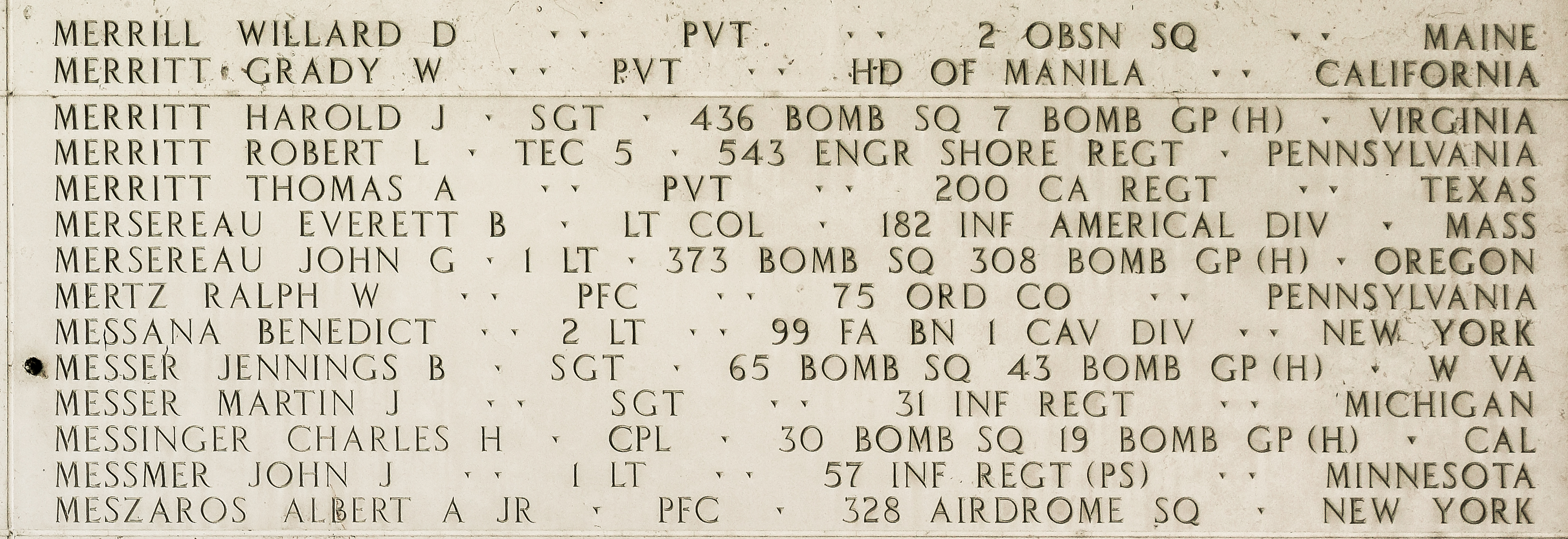 Willard D. Merrill, Private